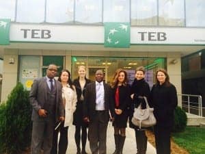 Women's World Banking and senior leaders from NBS Malawi outside TEB offices
