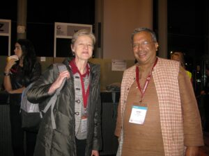 Samit Ghosh with Frances Sinha at an industry conference