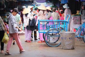 Group of women on market Vietnam