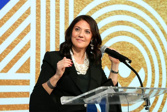 Mary Ellen Iskenderian speaks at conference